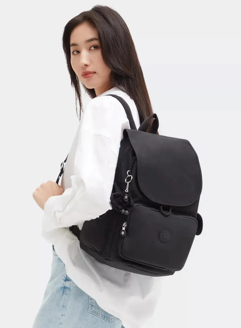 كيبلينغ حقيبة ظهر سيتي باك متوسطة أسود نوير